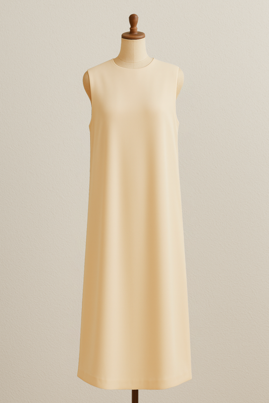 Robe longue basique beige