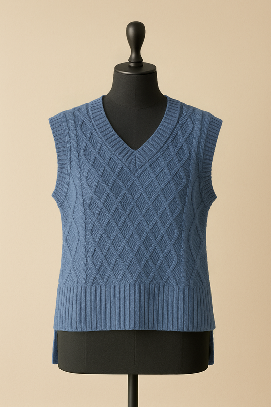 Gilet en tricot bleu