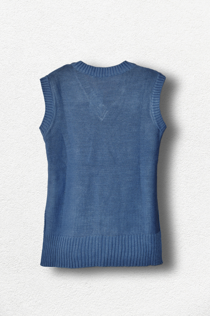 Gilet en tricot bleu