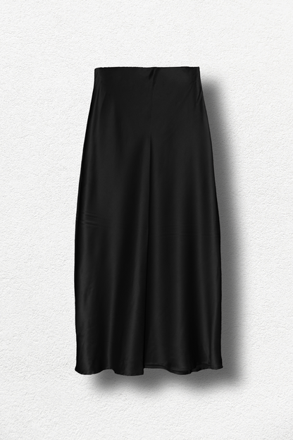 Jupe Longue Satin Noir