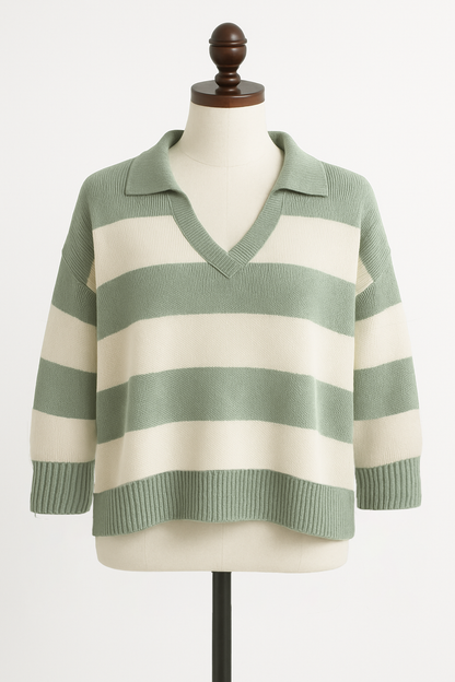 Pull Vert À Rayures