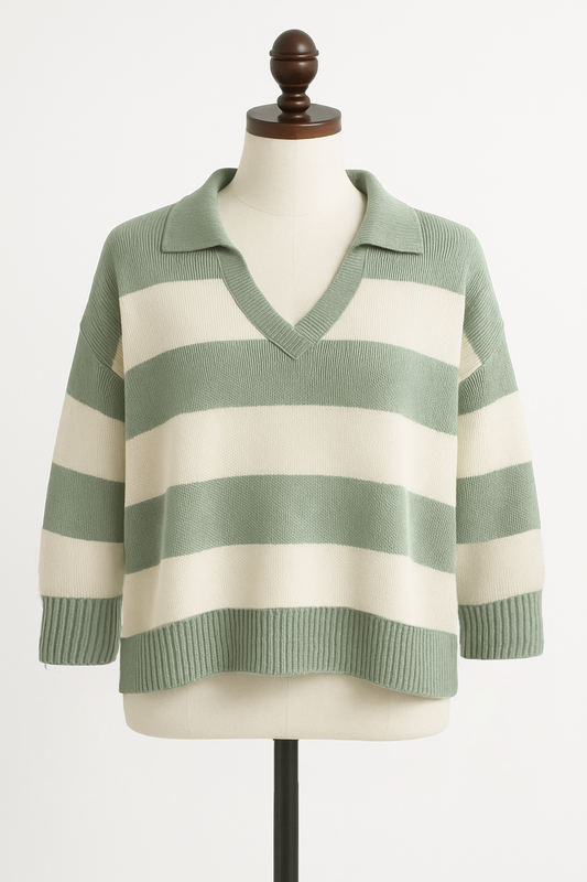 Pull Vert À Rayures