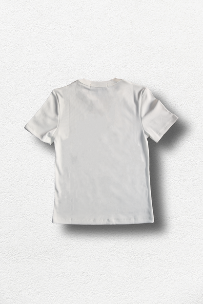 Top basique à manches courtes unicolore BLANC